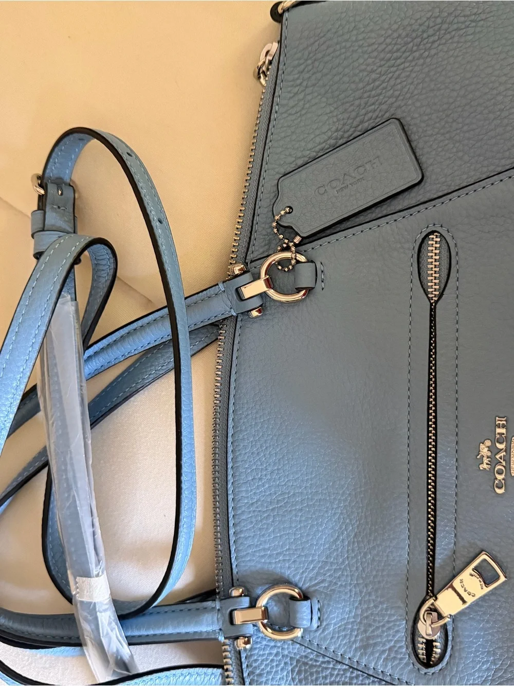 Coach Blue Pebbled Leather Bag